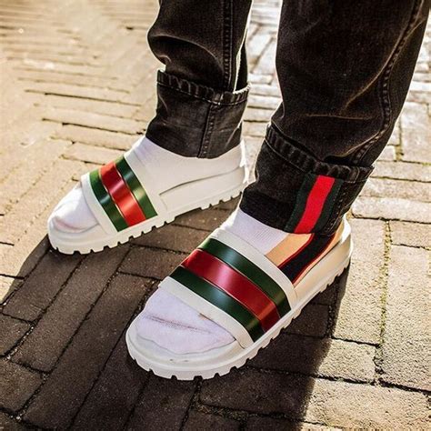 gucci mens shoes slides|best deals on gucci slides.